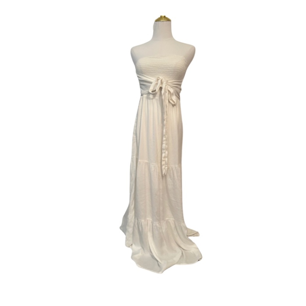 Tie Front Ruffle Ruffle Hem Tube Dress - Picture 7 of 16